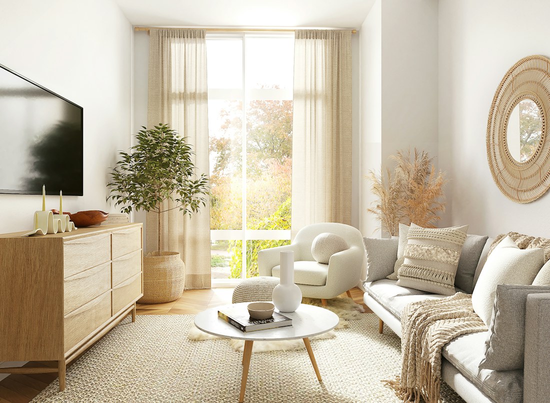 Exemple d'intérieur lumineux et contemporain